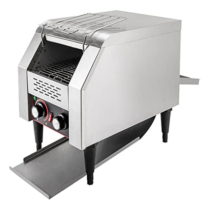 Commercial Conveyor Toaster 150PCS / Hour Toasting Bread Bagels 110V Electric Countertop Belt Machine for Restaurant Home Bread Bagel Breakfast, 1300W Stainless Steel Heavy Duty Industrial Toasters - color: Silver - G