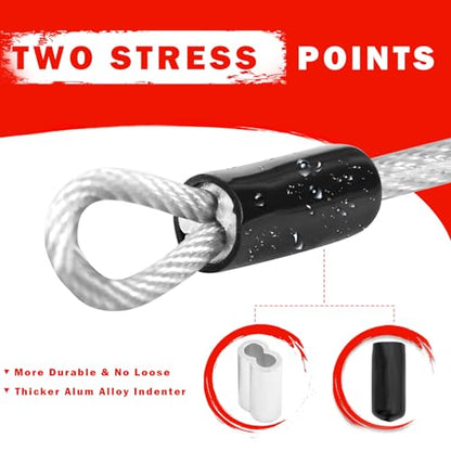 1/8" Stainless Steel Security Cable Luggage Lock, Double Loop, 2Pack - color: Gray, size: 6ft (2Pack)