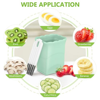 iplusmile 3 Pack Fruit Slicer Cup Stainless Steel Strawberry Cutter