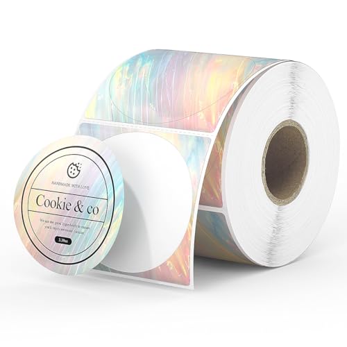 MUNBYN 2 Inch Round Shell Texture Thermal Labels, 500 Labels/Roll - color: Colorful, size: 2"