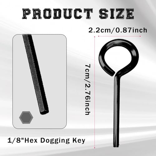 1/8 inch Hex Dogging Key, Black, 12 Pcs - color: Black, size: 1/8