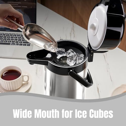 Coffee Carafe, Insulated Airpot Coffee Dispenser with Pump, 2.5L - color: Stainless Steel Color