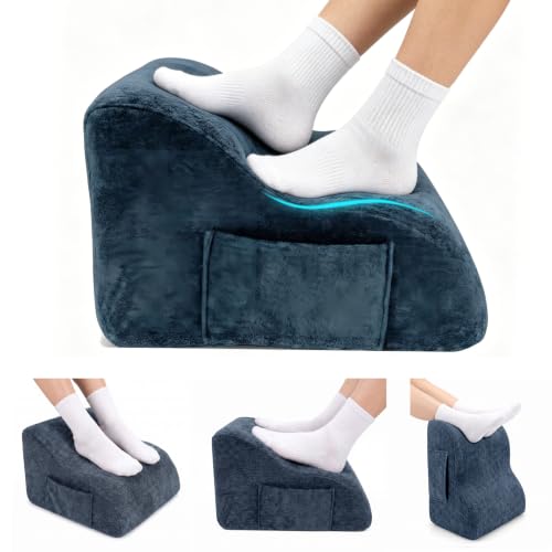 Foot Rest for Under Desk at Work, Ergonomic Under Desk Footrest with Washable Cover, Fit for Office Chair Gaming Chair and Sofa,Leg Elevation Pillow,Supports Posture - color: Blue