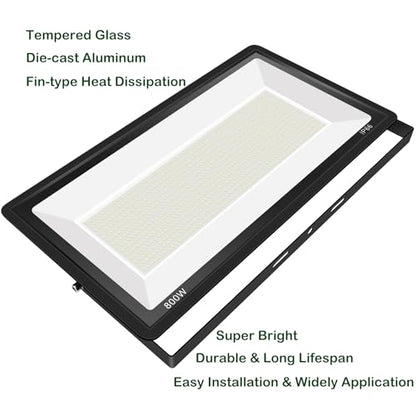 2 Pack 800W LED Flood Lights, Outdoor Security Floodlight, IP66 - size: 800 W-2 pack