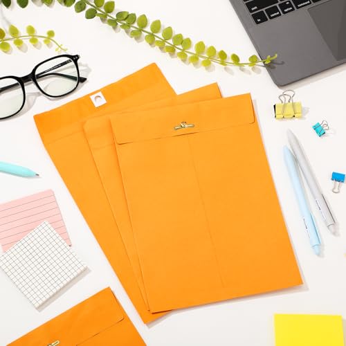 Teling 50 Pcs Manilla Clasp Envelopes Kraft Closure - color: Yellow, size: 7*10