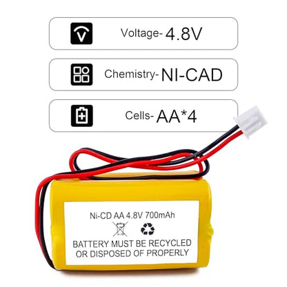 Fulpower 2-Pack 4.8V 700mAh Replacement Exit Sign Battery
