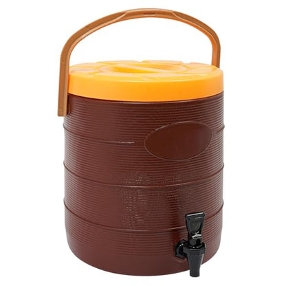 Stainless Steel Beverage Dispenser Insulated Container with Faucet Cooler with Drink Dispensers Cold and Hot Drink Dispenser for Milk Tea, Juice, Coffee 6.6 Gal Capacity (Brown) - color: Brown, size: 25L