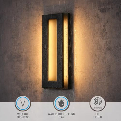 LEONLITE 5CCT 19 Inch LED Outdoor Wall Light, Rectangular Frame