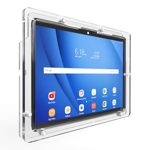 Anti-Theft Acrylic Case for Lenovo TAB Tablet with 360 Rotate 180 Swivel Metal Desktop Stand & 90-Degree USB C Cable (Clear, M10 Plus Gen 2) - color: Clear, size: M10 Plus Gen 2