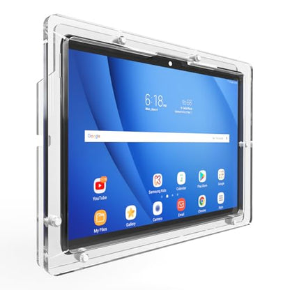 Anti-Theft Acrylic Case for Lenovo TAB Tablet with 360 Rotate 180 Swivel Metal Desktop Stand & 90-Degree USB C Cable (Clear, M10 Plus Gen 2) - color: Clear, size: M10 Plus Gen 2