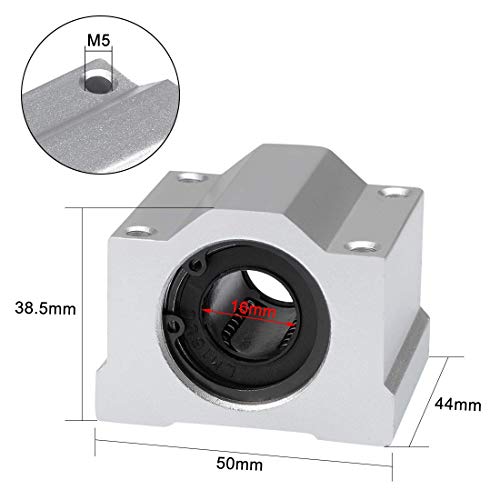 Linear Motion Ball Bearing Slide Block, SCS16UU 16mm Pillow Block Closed Linear Bearing Aluminum Bushing Linear Rail Support Guide Shaft Bearing for CNC 3D Printer Parts 4 Pack - size: 16mm