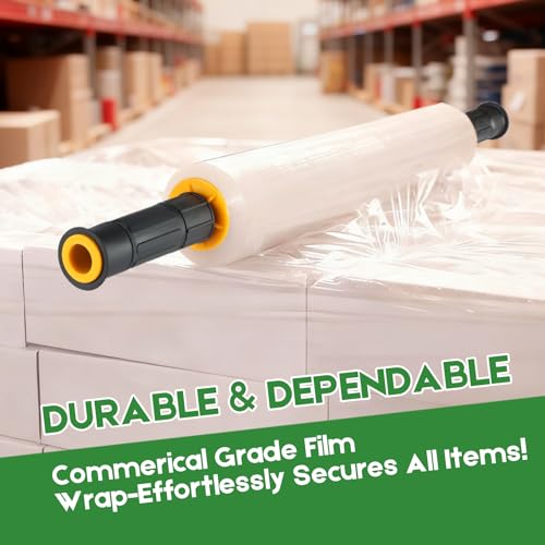 Stretch Wrap 15"x1000 Feet Stretch Film Shrink Wrap Packing Moving Suppliers for Shipping Moving Suppliers Packing Pallet Wrapping Surface Protection 60 Gauge(1 Roll) - style: 1 Roll