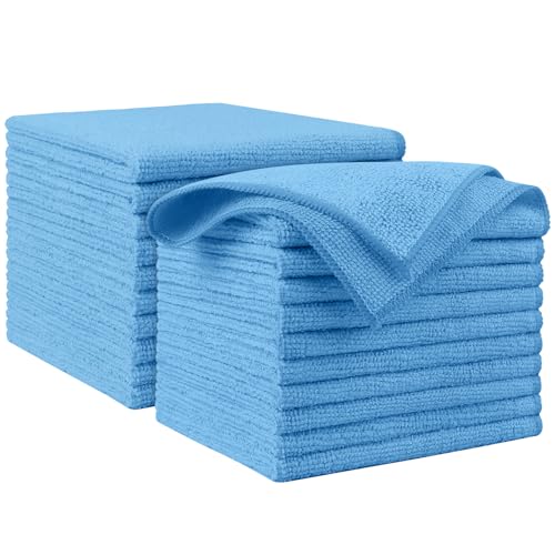 AIDEA Microfiber Cleaning Cloth Blue 20PK, Cleaning Rags 12×12" - color: Blue, size: 20PK