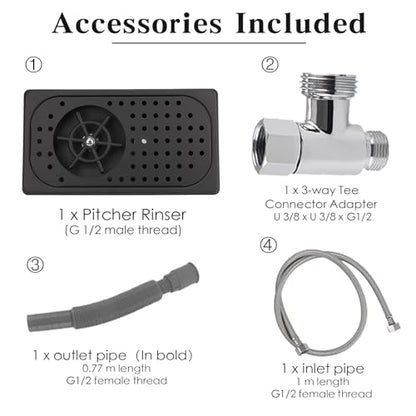 Pitcher Washer, Espresso Washer, Drainage and Drip Tray Stainless Steel Bar Glass Washer is The Sink, and The Cup Spray Washer is The Home Kitchen Hotel Cafe Restaurant (Black) - color: Black