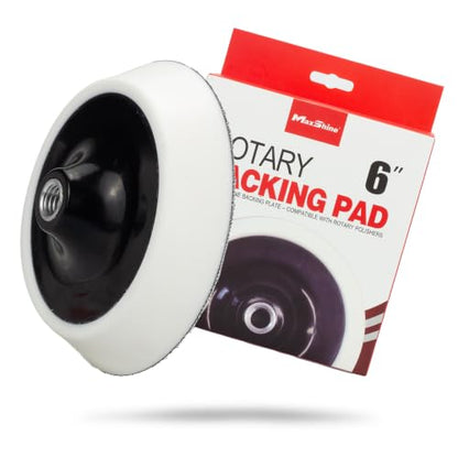 Maxshine 6” Universal Rotary Polisher Backing Pad – 150mm Hook & Loop Plate with 5/8” Thread – Professional Car Detailing Accessory for Buffing, Polishing, Paint Correction & Glossy Finish - size: 6"