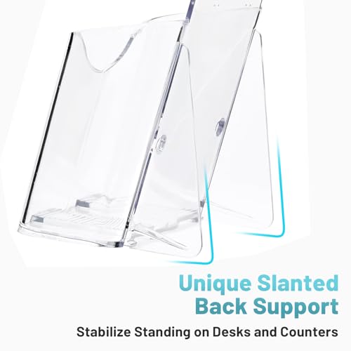 Acrylic Brochure Holder 4 x 9, Clear Pamphlet Holder Display Stand, 2 Pack - size: 4 x 9 Inch
