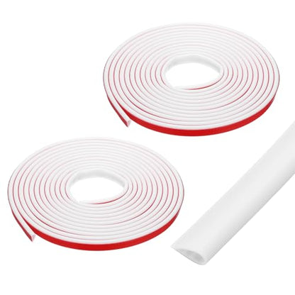 uxcell Weather Stripping Silicone Self-Adhesive White 18 ft 2Pcs - color: White, size: 18 ft