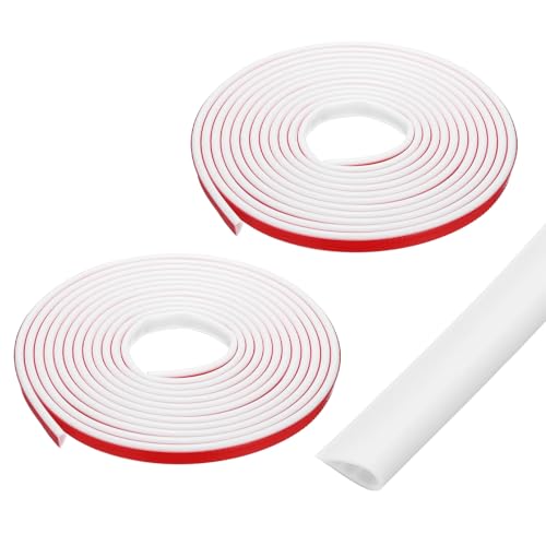 uxcell Weather Stripping Silicone Self-Adhesive White 19.6 ft 2Pcs - color: White, size: 19.6 ft