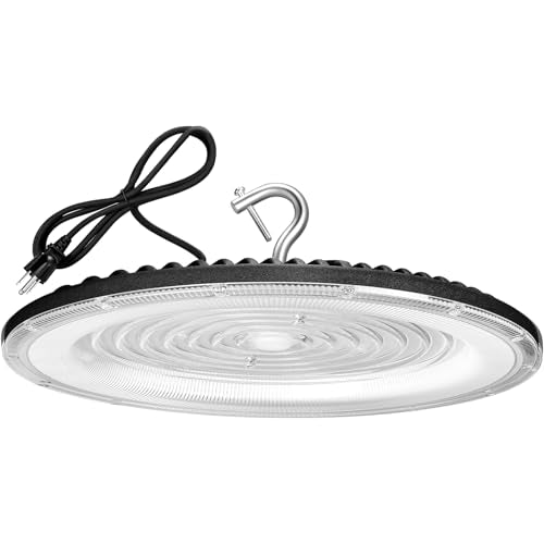 XYCN 300W UFO Led High Bay Light,120VAC,5000K Daylight Commercial Bay Lighting,IP66 Waterproof,45050LM,1300W MH/HPS with Plug Area Light for Warehouse/Shop/Workshop/Barn/Gym/Factory - size: 301W 1pack UFO high bay light