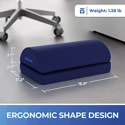 BlissTrends Foot Rest Under Desk, Foot Stool with 2 Adjustable Heights - color: Blue, size: X-Large