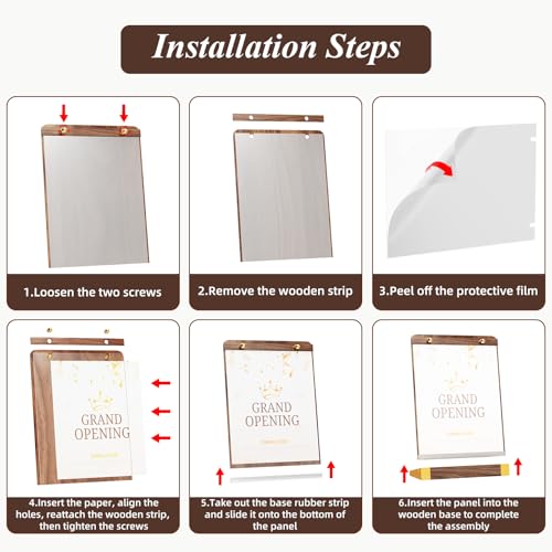 PPH-Sisy 2 Pack Acrylic Sign Holders 8.5 x 11 with Wood Base, Tabletop Display Sign Stand for Menu Flyer Poster, Clear Acrylic Paper Frame for Restaurant Coffee Shop Hotel Office Exhibition - size: 8.5*11-2 Pack