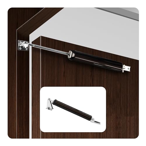Adjustable Pneumatic Door Closer Kit, Heavy Duty Storm Door Closer with Hold Open Feature for Medium and Lightweight Screen Doors (Brown) - size: Brown
