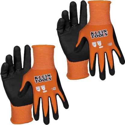 Klein Tools 60581 A1 Cut-Resistant Work Gloves, Large, 2-Pair - size: Large, style: 2-pair Pack