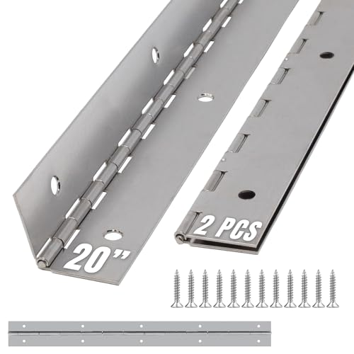 ALBO 20" x 2" Piano Hinge Stainless Steel 304, Silver, 2-Pack - color: Silver, size: 20 Inch