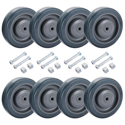 8 Pack 5" Shopping Cart Replacement Wheels Kit - color: Grey