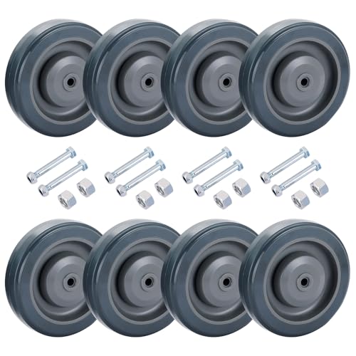 8 Pack 5" Shopping Cart Replacement Wheels Kit - color: Grey