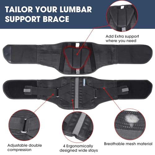 Back Brace for Lower Back Pain Women Relief(Black,S/M Fit Waist 23.5-29.5") - color: BLACK/GREY, size: S/M