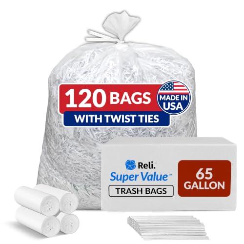 Reli. 65 Gallon Trash Bags Heavy Duty | Made in USA