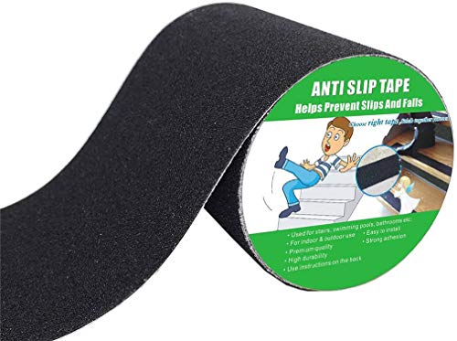 Yorwe Anti Slip Tape for Stairs & Ramps, Traction Grip (6" x 190", Black) - color: Black, size: 6" Width x 190" Long