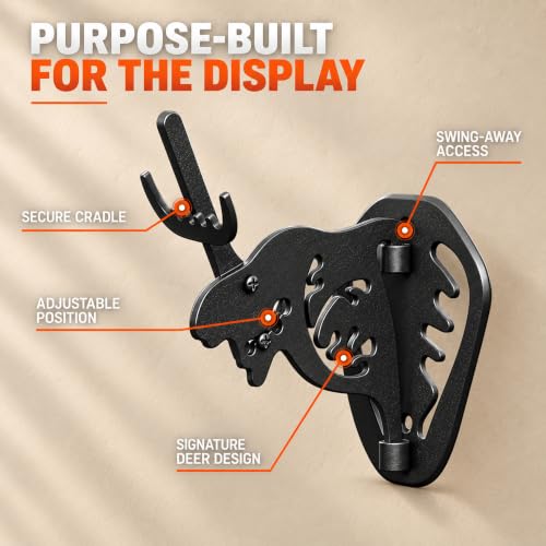 MSSOHKAN European Mount Skull Hanger – Adjustable Deer Skull Mount Wall Bracket, Antler Style Trophy Display for Antelope, Hog, Bear – Heavy-Duty Steel - color: Black