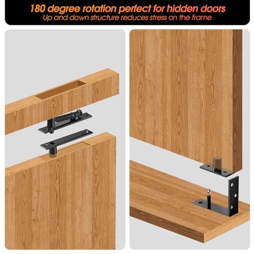 Pivot Hinge Pivot Door Hardware for Hidden Door Bookcase - color: L Shape-Black