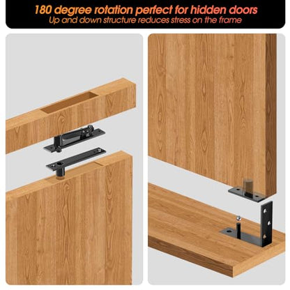 Pivot Hinge Pivot Door Hardware for Hidden Door Bookcase - color: L Shape-Black