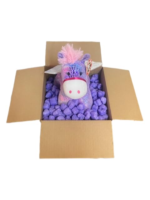 Bubblefast! Brand FunPak Plant Based Biodegradable Packing Peanuts, 1.5 cu ft Bag, Compostable (Purple Hearts) - color: Purple Hearts
