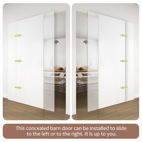 JUBEST 42"x84" Flush Concealed Barn Door with Soft Close Hardware Kit - size: 42"x84"