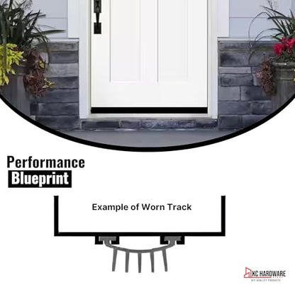 CBW KC Hardware U Shaped Rubber Door Bottom Sweep| Weather Stripping Door Seal Bottom for Front Door Bottom| Under Door Seal for Exterior Doors| Black- 48 Inch