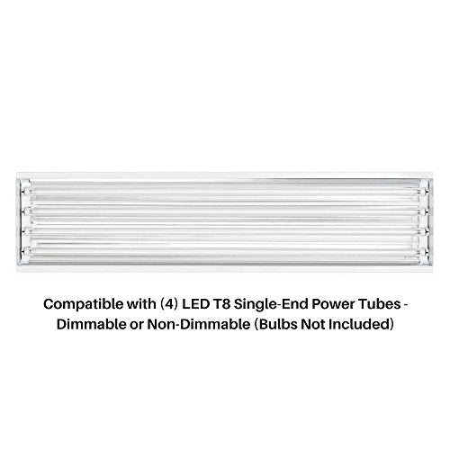 4-Lamp T8 LED Ready High Bay Light Fixture 120-277V Industrial & Commercial Use UL Listed for Dry & Damp Locations - color: 4 Lamp LED