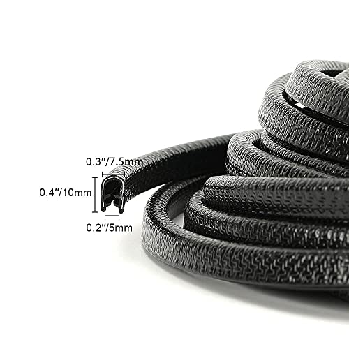 Winunite 16.4ft (5m) No Glue Car Door Edge Guards Black - color: black, size: 16.4 ft