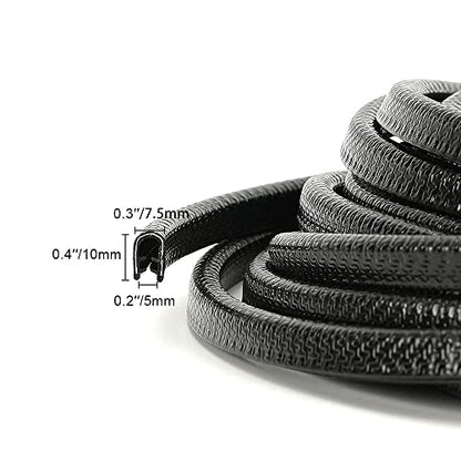 Winunite 16.4ft (5m) No Glue Car Door Edge Guards Black - color: black, size: 16.4 ft