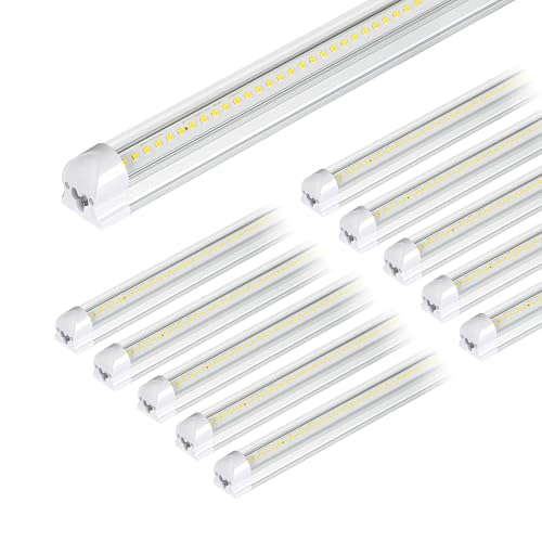hykolity T8 LED Shop Lights 2FT, 6500K Super Bright White, 30W, 3500LM - size: 2FT