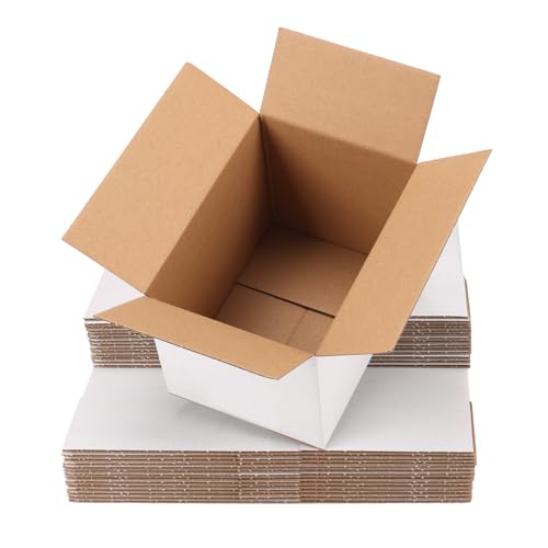 8x6x6 inch Cardboard Shipping Box, Set of 30 Packaging Boxes, White - size: 8x6x6 inch 30 Pack