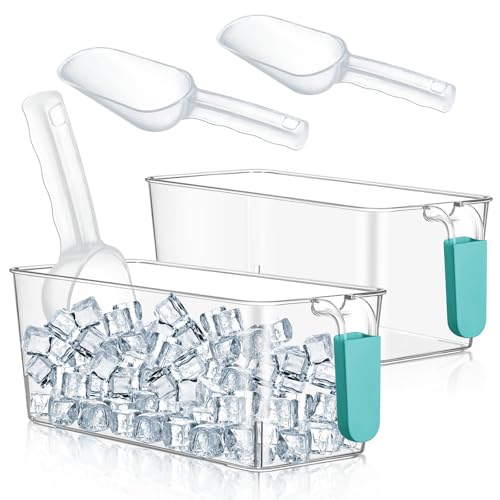 Havawish Ice Storage Bin and Flexible Scoop Set Plastic Freezer Bin - color: Blue, size: 10.83 x 4.92 x 4.33 in, style: Classic