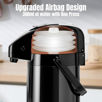 PARACITY Coffee Dispenser with Pump, Coffee Carafe, 84.5 fl oz/2.5 L, Black - color: Black