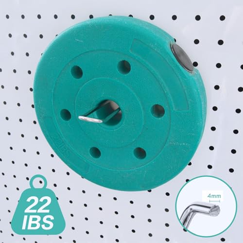Pegboard Dual-arm Hooks 16pcs Heavy Duty Tool Hanging Holders (Silver, 10") - color: Silver, size: 10 Inch