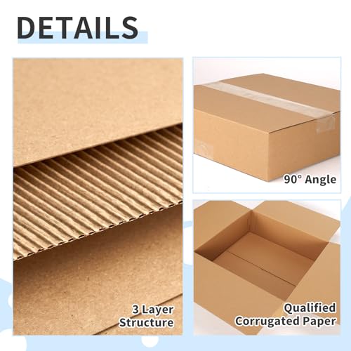 CRUGLA 12x12x4 Shipping Boxes 25 Pack, Brown Corrugated Cardboard Boxes with Side-Lock and Pre-Applied Double-Sided Tape, Easy Assemble Packing Mailer Boxes for Small Business Shipping - size: 12x12x4 Inch 25 Pack