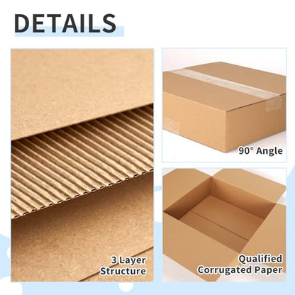 CRUGLA 12x12x4 Shipping Boxes 25 Pack, Brown Corrugated Cardboard Boxes with Side-Lock and Pre-Applied Double-Sided Tape, Easy Assemble Packing Mailer Boxes for Small Business Shipping - size: 12x12x4 Inch 25 Pack
