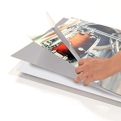 M&T Displays Metal Eco Info Board Silver 18x24 Inches Slide-In Poster Sign Holder 1 Tier Double Sided Floor Standing Pedestal Advertising Display with Backing and Anti-Glare PET Cover - color: Silver, size: 18x24 - 1-tier